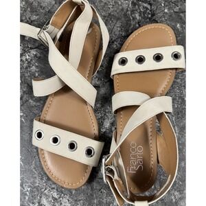 Franco Sarto‎ Womens Grand Criss Cross Gladiator Style Sandals White Sz 8M